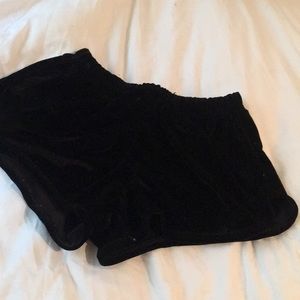 velvet black shorts